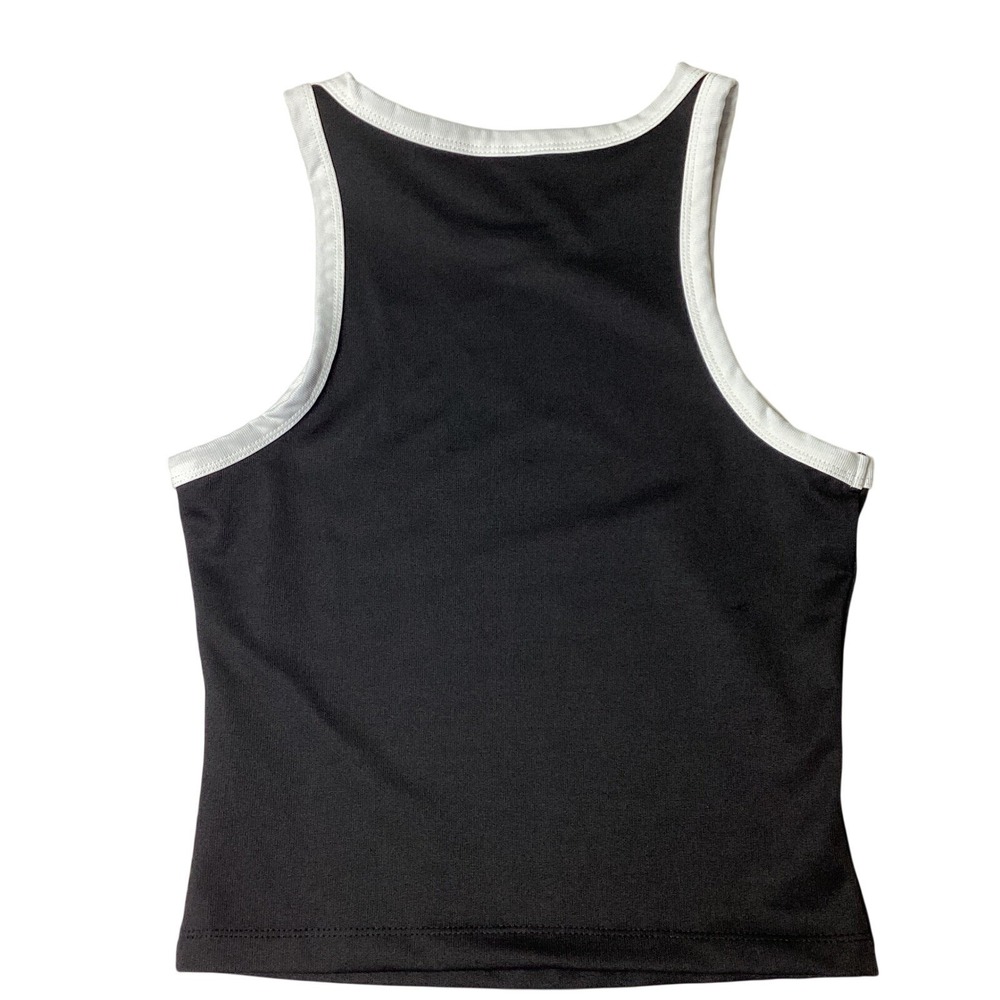 H&M Divided Racerback Women Tank Top Size Small Black White Contrast Trim - Picture 2 of 6